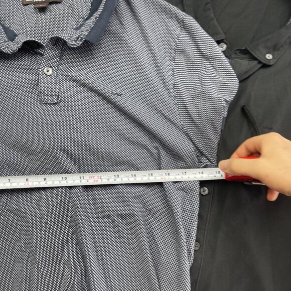 Lot x2 Michael Kors Polo Men's L Black / Blue Preppy Button up / Pullover - Picture 7 of 14